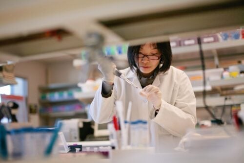 Vitamin C, Doxycycline and Cancer Stem Cells A scientist carefully conducts her experiment in a research laboratory